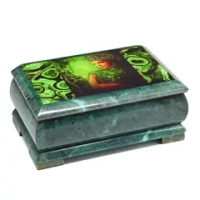 Ларец под купюру из змеевика, с иллюстрацией "Хозяйка медной горы" 185*90*75мм