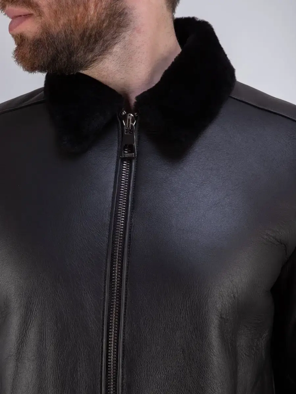 Дубленка мужская натуральная зимняя овчина бомбер Турция