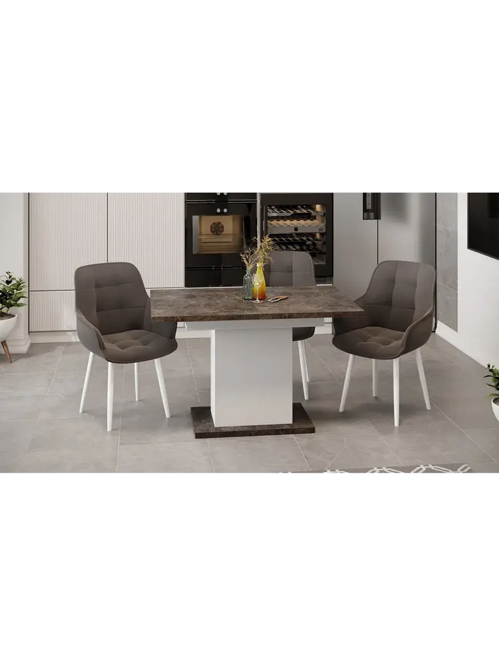 Стол кухонный Белый 120(163)х80х75 см