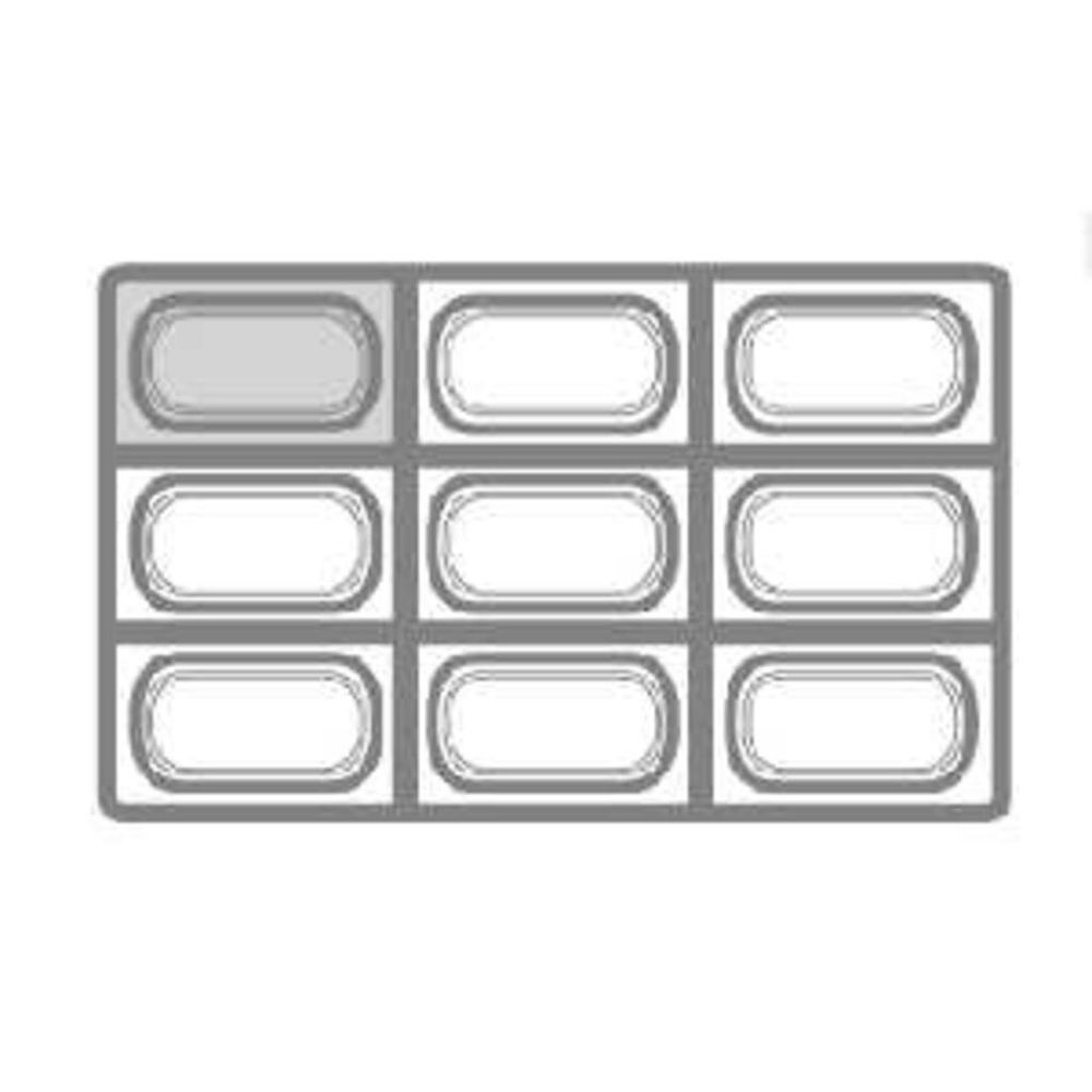 Гастроемкость 1/9 h65 мм поликарбонат 176*108*65 мм прозрачная 0,5 л P.L.