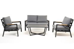 "Орхидея" лаунж-зона 4-местная из алюминия, цвет темно-серый