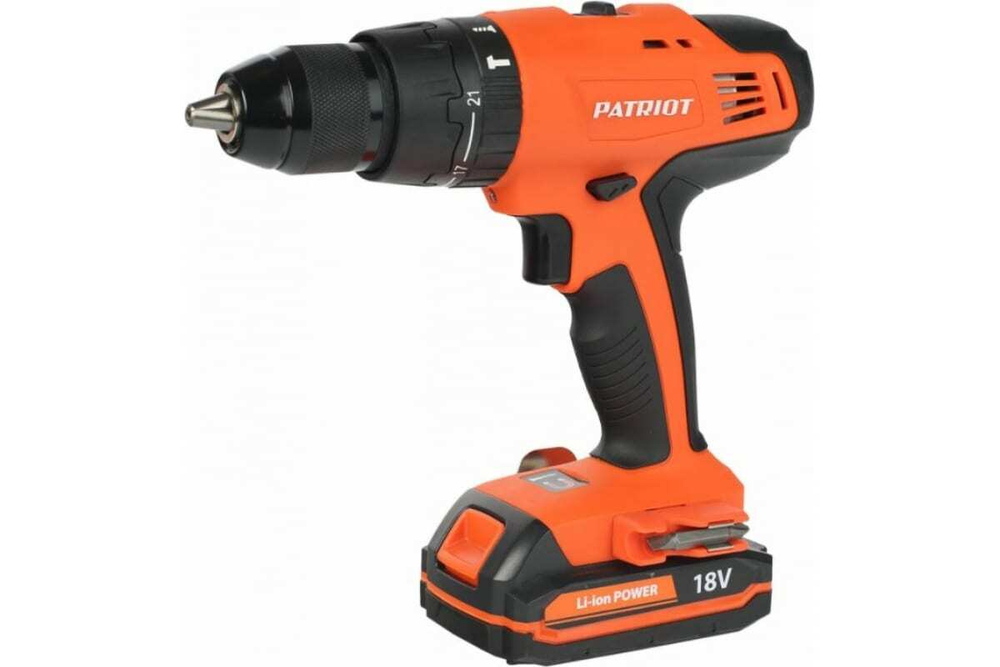 Аккумуляторная дрель-шуруповерт PATRIOT BR 180Li-h 180301460, 0-400/0-1400 об/мин, 3.6 кг