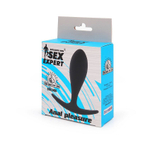 Черная силиконовая анальная пробка - 9,5 см. (Цвет: черный)