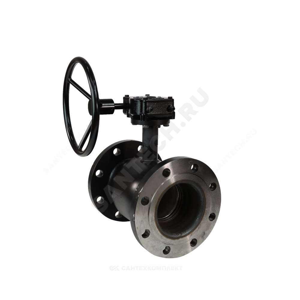 Кран шаровой сталь 09Г2С Ballomax КШТ 61.103 Ду 150 Ру25 фл L=350мм с редуктором BROEN КШТ 61.103.150.Р.25