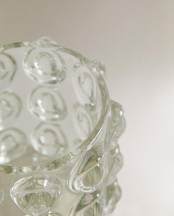 ZARA HOME ПОДСВЕЧНИК С ДЕТАЛЯМИ СФЕРИЧЕСКОЙ ФОРМЫ, ПРОЗРАЧНЫЙ