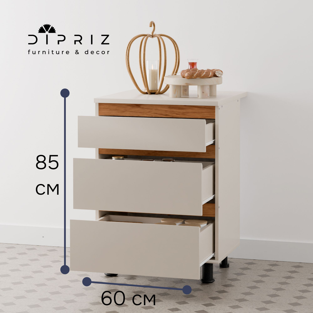 Кухонный напольный модуль Виго с вставками из дуба