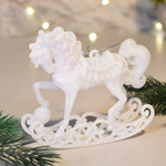 Подвеска "Изящная лошадь" 10*11,5см, жемчужный