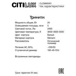 Citilux Тринити CL238661 Настенный светодиодный светильник Чёрный