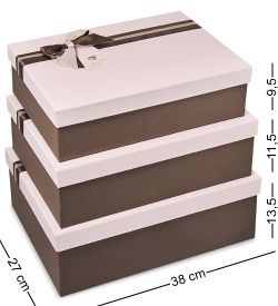 WF-180-B Набор коробок из 3 шт, розовый/коричневый
