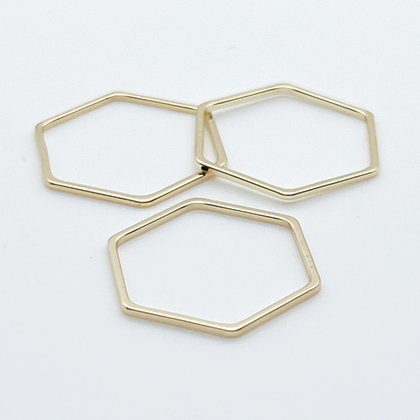 Коннектор Шестигранник, цвет золото, размер 22*20 мм, толщина 1 мм, цена за 1 шт