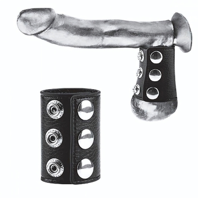 Утяжка на пенис на кнопочках 100% PVC STRAP WITH METAL SNAP (Цвет: черный)