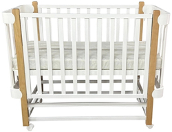 Детская кроватка Антел Solnyshko 2 продольный маятник 538342 белый/бук