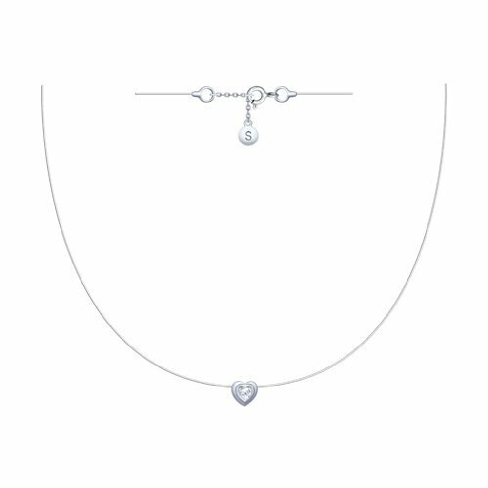 Колье из серебра с фианитом
