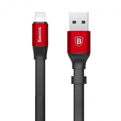 USB дата кабель Baseus Nimble Portable Cable for iPhone 23см, 010844 Черный + красный