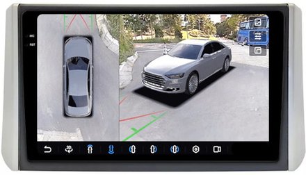 Магнитола для Mitsubishi Xpander, Xpander Cross (рамка 9) - FarCar BX9-360-7863-9 монитор 9.5" 2K QLED на Android 13, 6Гб+128Гб, CarPlay, 4G SIM-слот, 4 камеры в комплекте