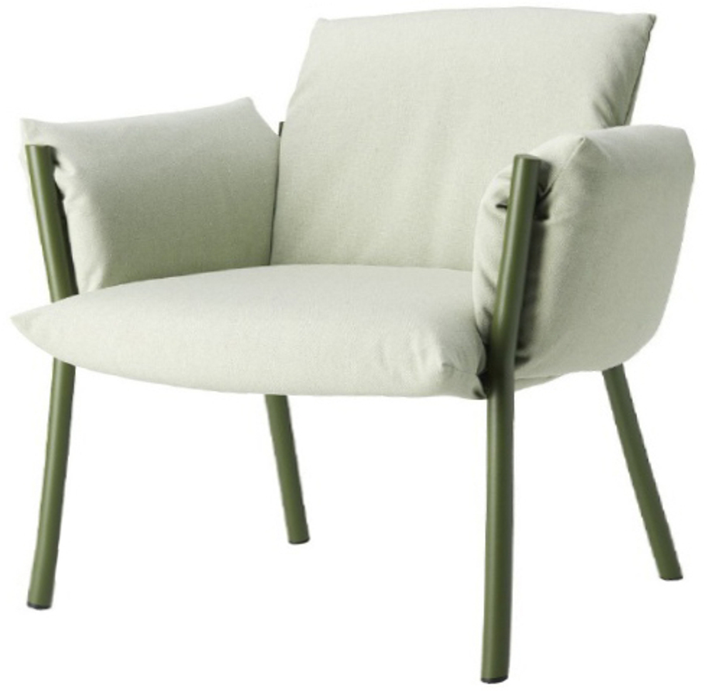 Кресло лаунж металлическое c подушками Scab Design Brezza Lounge, оливковый, светло-зеленый