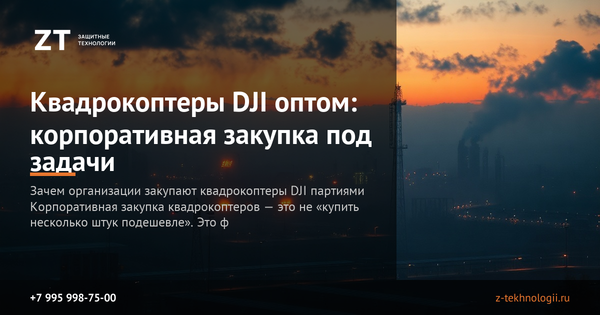 Квадрокоптеры DJI оптом: корпоративная закупка под задачи Квадрокоптеры DJI оптом: корпоративная закупка под задачи