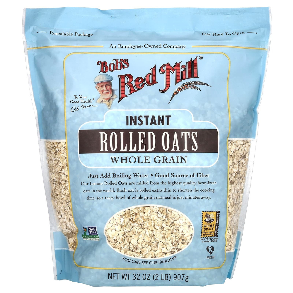 Bob's Red Mill, Овсяные хлопья быстрого приготовления, цельнозерновые, 907 г (32 унции)