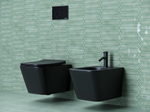 Комплект подвесной безободковый унитаз Ceramica Nova Metric CN3007MB черный матовый с сиденьем микролифт + инсталляция Geberit Duofix 458.124.21.5 с кнопкой, хром глянцевый