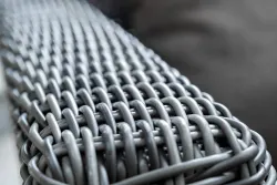 "Капучино" диван из искусственного ротанга трехместный, цвет графит