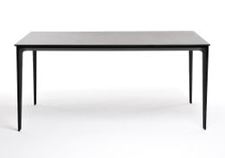 "Малага" обеденный стол из HPL 160х80см, цвет "серый гранит", каркас черный