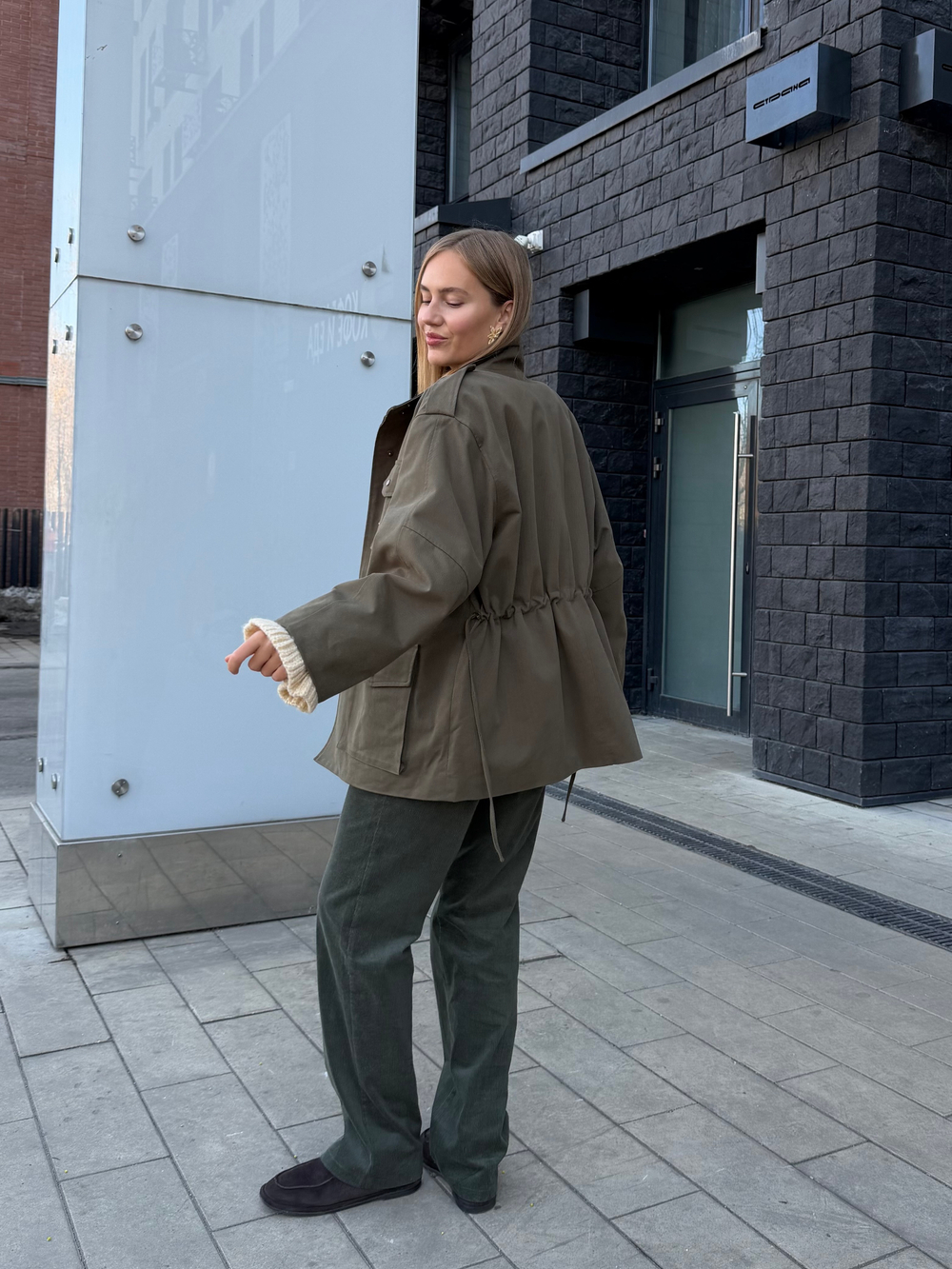 Парка из хлопка хаки