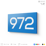 Номер на дверь 972, табличка на дверь для офиса, квартиры, кабинета, аудитории, склада, голубая 120х70 мм, Айдентика Технолоджи