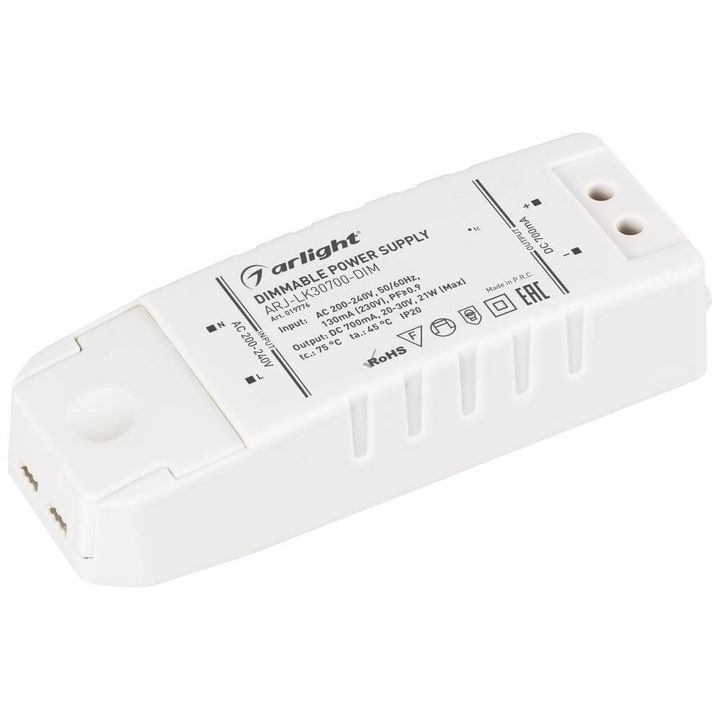 Драйвер Arlight ARJ-LK30700-DIM 20-30V 21W IP20 0,7A 019776