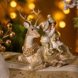 СТАТУЭТКА "ДЕТИ НА ОЛЕНЕ" 14,5Х7Х14 СМ