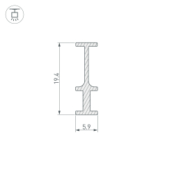 Профиль-держатель FOLED-RAIL-2000 (Arlight, Алюминий) 025232