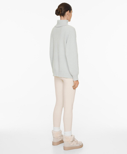 Oysho Вязаный свитер с высоким воротником, светло-голубой