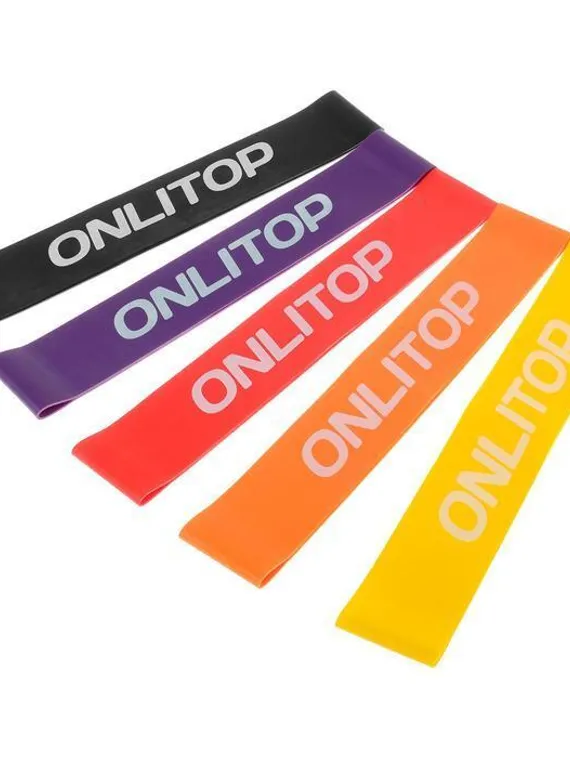 Набор из 5 фитнес-резинок 30 х 5 см, нагрузка 10, 15, 20, 25, 30 кг