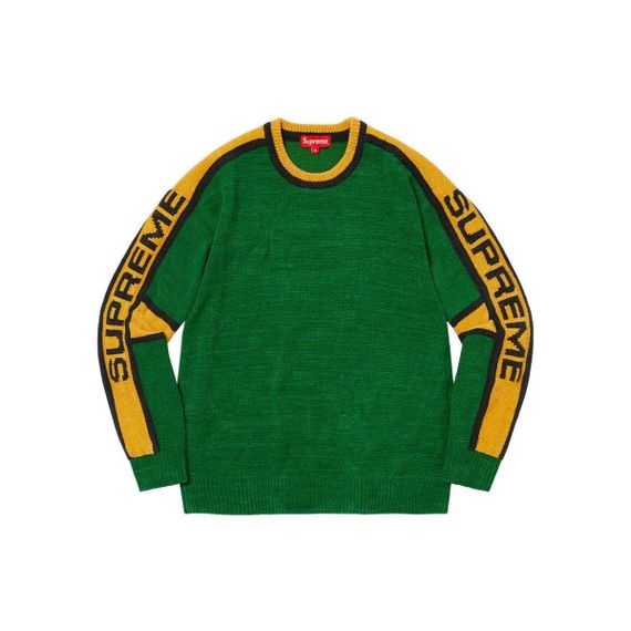 Supreme FW22 Week 15 Stripe Chenille Sweater Logo