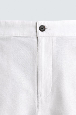 ZARA ШОРТЫ REGULAR FIT ИЗ РЕЛЬЕФНОЙ ТКАНИ, БЕЛЫЙ