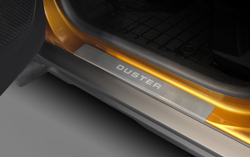 Накладки на пороги Rival для Renault Duster II 2021-н.в., нерж. сталь, с надписью, 4 шт., NP.4706.3