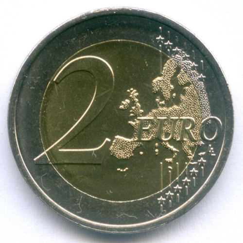 2 евро 2010 год. Люксембург. Герб Великого герцога. Биметалл UNC