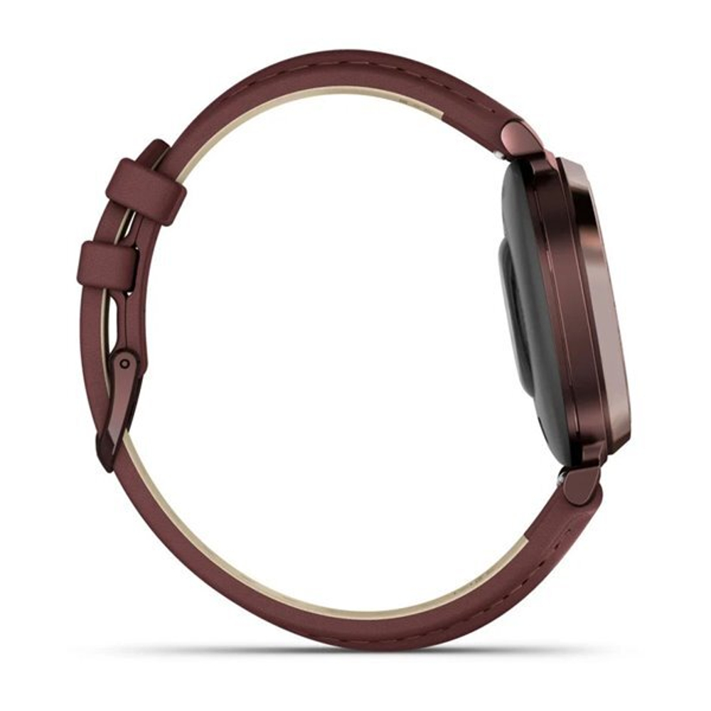Смарт часы Garmin Lily 2 Classic темно-бронзовые с шелковичным кожаным ремешком
