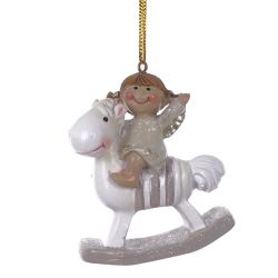 GAEM Фигурка декоративная подвесная "Ангел/Дед Мороз", L5,5 W2 H6 см, 4в.