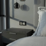 Выключатель двухклавишный с подсветкой (дымчатый) W1220104