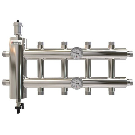 Распределительный коллектор с гидрострелкой 60 кВт, 5 контуров