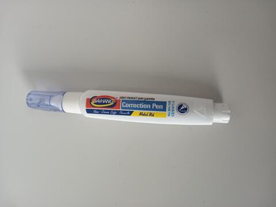 Корректирующий карандаш 10мл, металлический наконечник, белый корпус