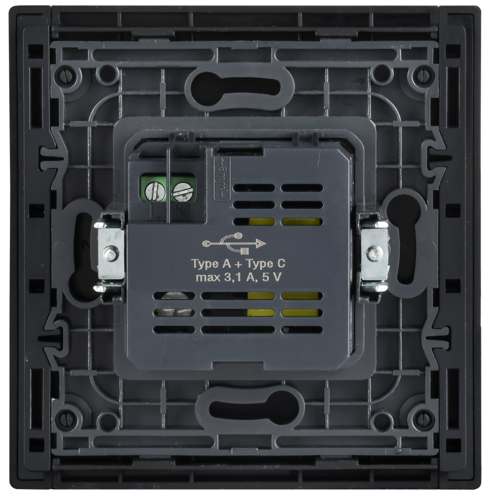 FORTE&PIANO Розетка USB A+C 3,1А FP750M металл никель IEK