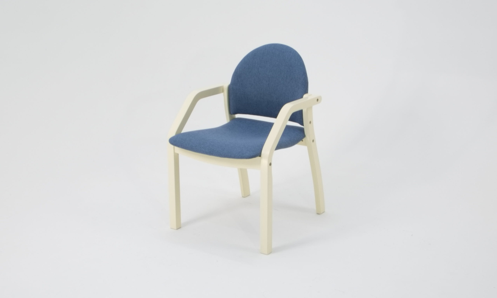 Стол Zip-mebel Сканди М 90 слоновая кость со стульями Джуно слоновая кость рогожка синий