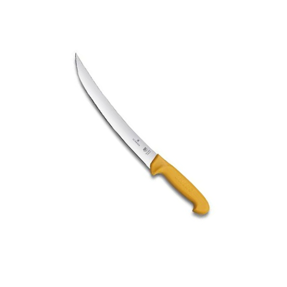 Нож Victorinox разделочный для мяса, лезвие 22 см прямое, желтый