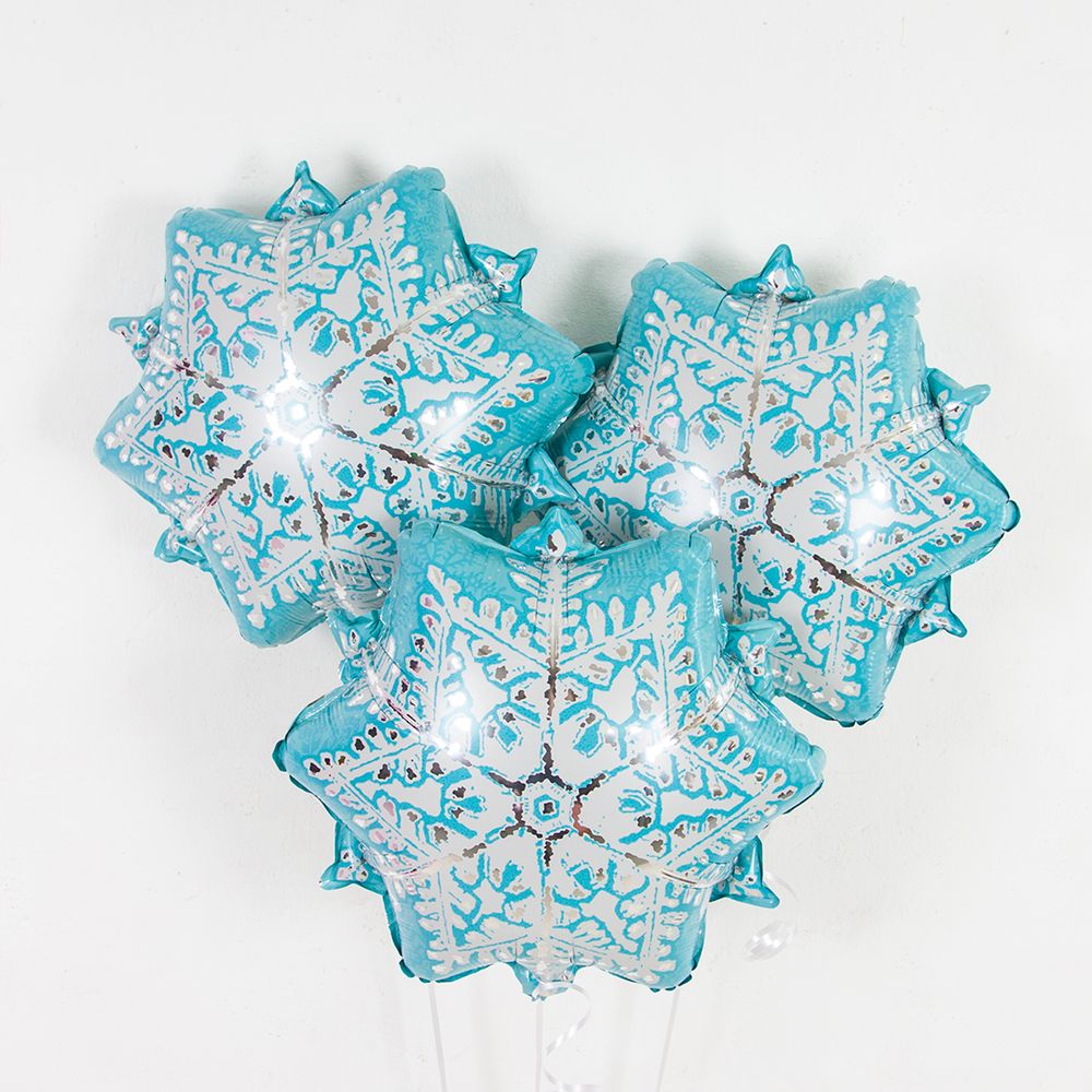 Шар (20"/51 см) Фигура, Снежинка, Серебро 1 шт.