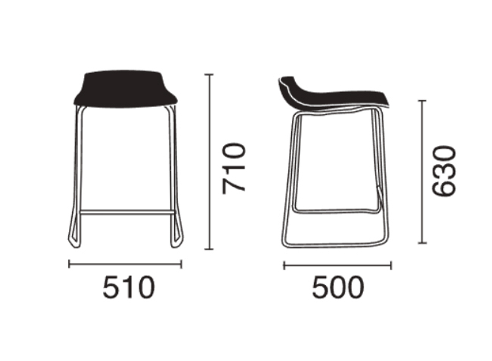 Табурет полубарный с обивкой Papatya X-Treme Sled D