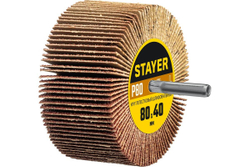 Круг шлифовальный лепестковый STAYER на шпильке, P80, 80x40 мм STAYER 36609-080