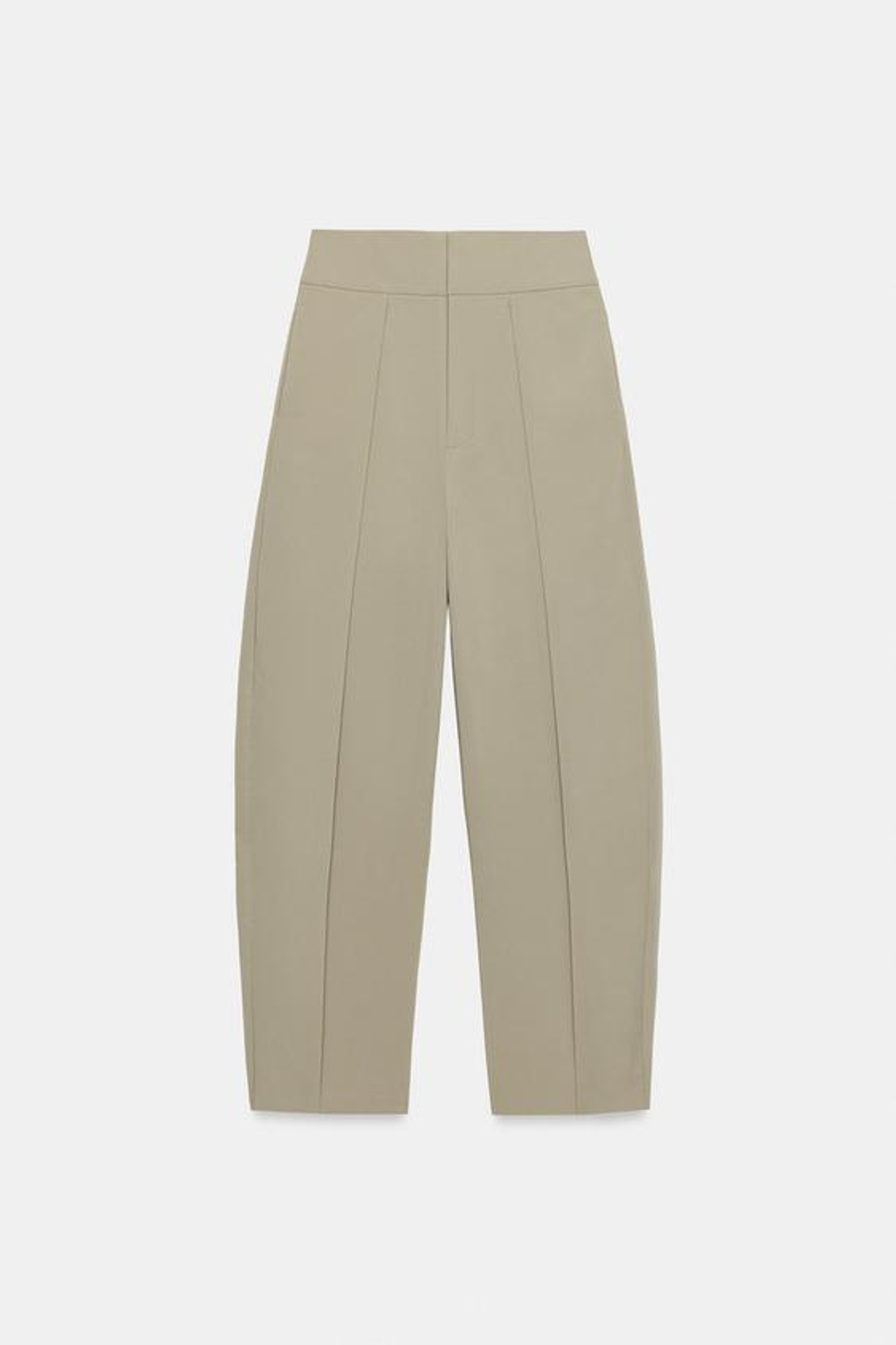ZARA БРЮКИ BALLOON С ЗАЩИПАМИ, МЯГКИЙ ЗЕЛЕНЫЙ
