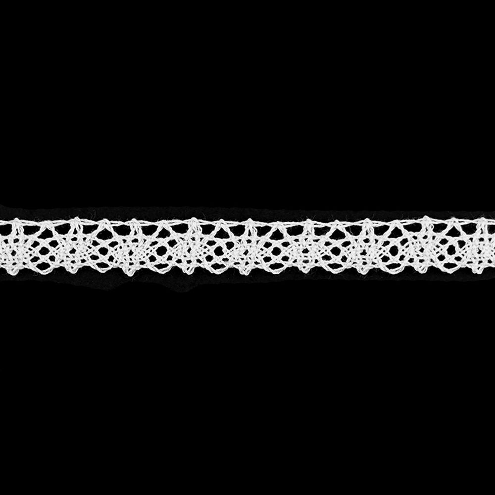 Кружево хлопковое/Тесьма вязаная, 12.01.057, ш. 1 см, белый