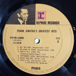 Винтажная виниловая пластинка LP Frank Sinatra Greatest Hits (Japan 1976) (No Obi)